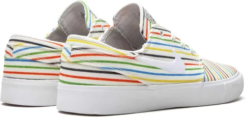 Vista 3 de Nike Mens SB Zoom Stefan Janoski Canvas AQ7878 100 Multicolor Pinstripes