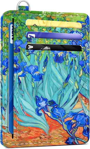 Vista 18 de SEAVILIA Tarjetero de crédito para mujer, cartera RFID para mujer, tarjetero de bolsillo frontal delgado y minimalista, bonito estuche delgado