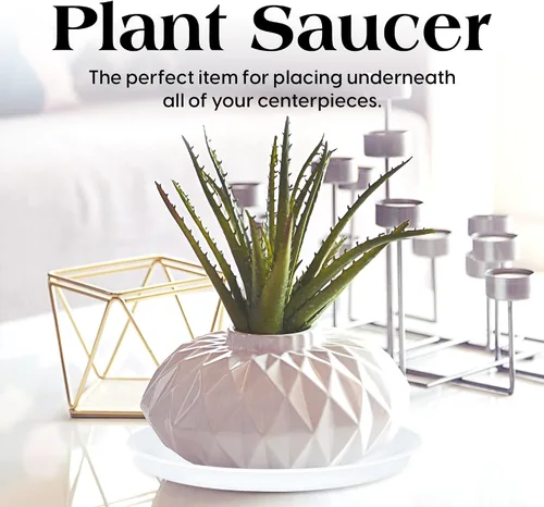 Vista 2 de SLS SUPPLY FLORA - Platillos duraderos para plantas, paquete de 12 tamaños surtidos, platillos para macetas, elegantes platillos para interiores