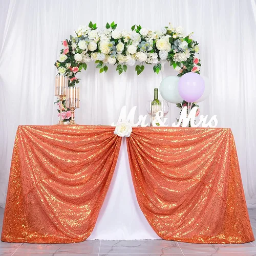 Vista 19 de ShinyBeauty Mantel cuadrado de lentejuelas rosas de 50 x 50 pulgadas, mantel de 50 x 50 pulgadas, perfecto para cumpleaños, fiestas, bodas