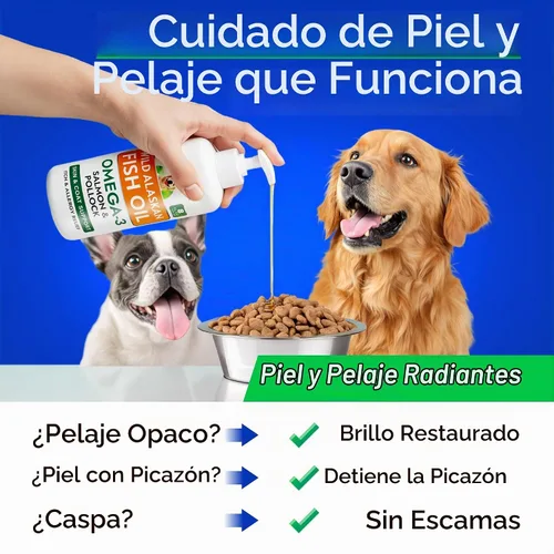 Vista 9 de Suplemento líquido de aceite de pescado Omega 3 para perros - Aceite