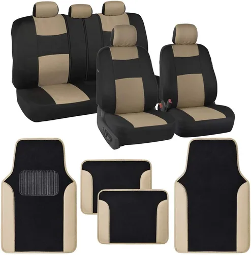Vista 16 de BDK PolyPro - Juego completo de fundas para asientos de coche en negro con alfombras de piso a juego - Fundas para asientos de automóviles Todo negro