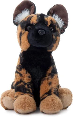 Vista 2 de The Petting Zoo Peluche de perro salvaje africano, regalos para niños, animales salvajes del zoológico Onez, juguete de peluche africano de 12