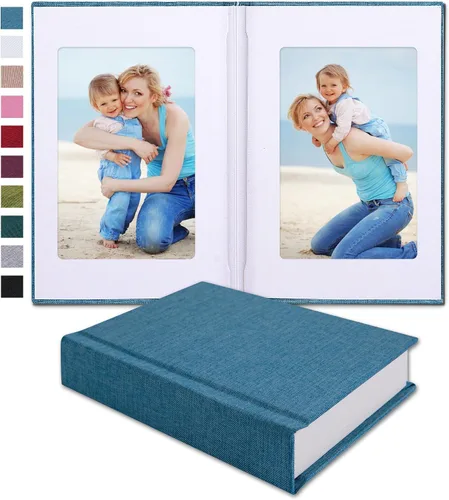 Vista 8 de Pssoss Álbum de fotos pequeño de 4 x 6 pulgadas con espacio de escritura con capacidad para 20 fotos, ideal para álbum temático de boda y álbum
