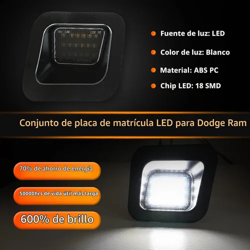 Vista 2 de Bestview Luz LED para placa de matrícula para Dodge ram 1500 2500 3500 2003