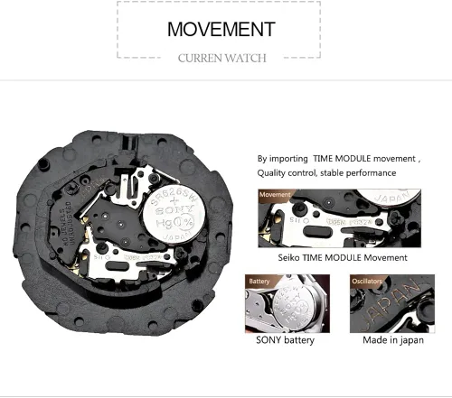 Vista 8 de CURREN Reloj de pulsera deportivo impermeable con correa de cuero para hombre 8225, Classic