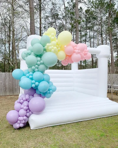 Vista 5 de Kit de arco de globos pastel arcoíris con globos de colores surtidos, guirnalda de globos pastel, globos de fiesta pastel, azul pastel, rosa, verde