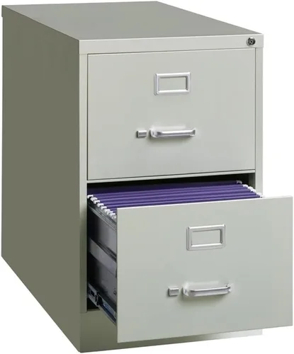 Vista 4 de Scranton & Co Archivador vertical de metal de 26.5 pulgadas con 2 cajones, acabado gris claro, ancho legal de grado comercial, almacenamiento