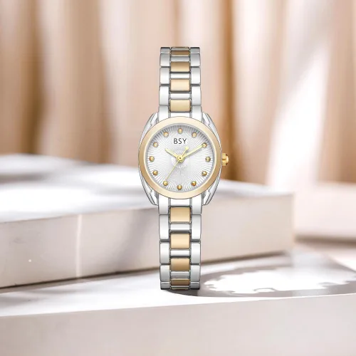 Vista 3 de BOSHIYA Silver Watches for Women Classic Business Analog Quartz Women Watch with Stainless Steel Band Waterproof Ladies Dress Watch