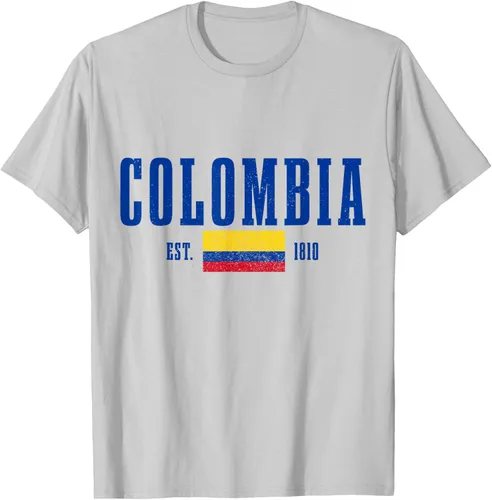 Vista 53 de Colombia Est. 1810 - Camiseta de Colombia Vintage, Negro, S