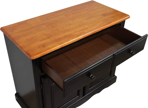 Vista 8 de Sunset Trading Buffet de recuerdo y gabinete iluminado, acabado negro/cereza