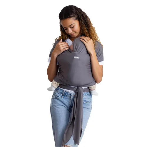 Vista 13 de Porta bebé Moby Baby Wrap para recién nacidos a niños pequeños (8-15kg), porta bebé en cabestrillo, diseño ultra ligero y manos libres, ajustable