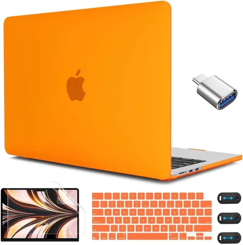 Vista 14 de CISSOOK para MacBook Air 13.6 M4 M3 M2 Funda 2025 2024 2022 Release, Carcasa Rígida de Plástico y Cubierta de Teclado y Adaptador USB para MacBook