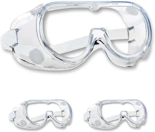 Vista 9 de ATERET Gafas de seguridad protectoras antivaho I Gafas ligeras ajustables con lentes transparentes I Gafas de protección contra salpicaduras químicas