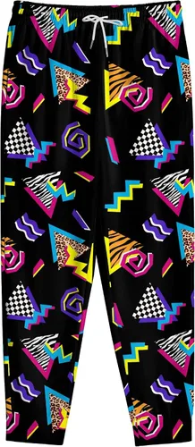 Vista 8 de Divertidos pantalones deportivos de los años 80 para hombre, pantalones casuales de correr con cordón y bolsillos, traje de los años 90 para hombre