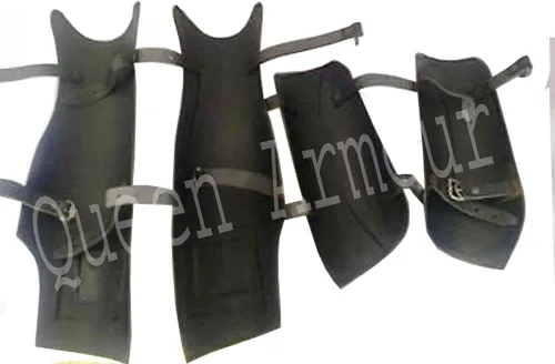Vista 5 de Queen Armour Medieval 300 Spartan Arm Guard & Leg Guard Bracers Set Set Latón Armadura de Navidad Hombro Caballero Armadura medieval Armadura traje