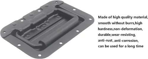 Vista 5 de 2 manijas con resorte, funda de hardware resistente para muebles, funda de anillo para caja de pecho, gabinete y altavoz con agarre de goma montado