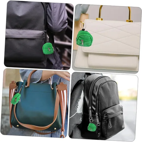 Vista 6 de 1 juego de mini mochila, monedero, llaveros con cremallera, bolsas de cambio, lindo mini bolso llavero colgante para llaves y artículos esenciales