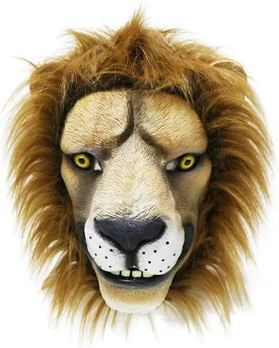 Vista 3 de HENGYUTOYMASK Máscara de látex de cabeza completa Safari Animal León Máscara Halloween Fiesta Fancy Dress Carnaval Máscaras
