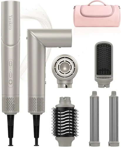 Vista 11 de 6-in-1 Hot Air Brush & Hair Dryer, 110,000 RPM High-Speed Ionic Blow Dryer Gold