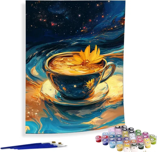 Vista 10 de Diymood Pintura por números para adultos, Navidad, pintura al óleo de muñeco de nieve, kits de pintura acrílica por números para niños, adultos