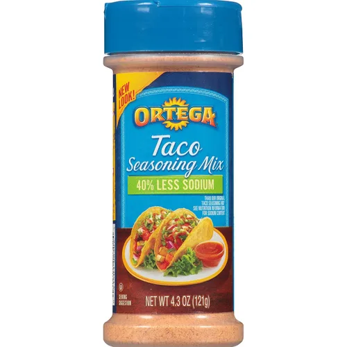 Vista 9 de Ortega Seasoning Mix, 40% menos de Taco de sodio, 6.5 onzas