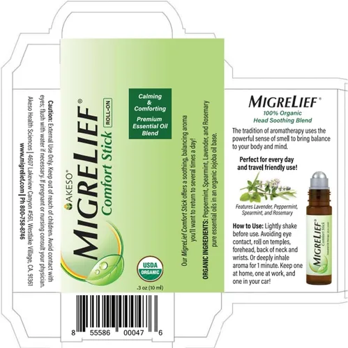 Vista 6 de MigreLief Comfort Stick, Migraña y Dolor de Cabeza Aceite Esencial Roll-On - Menta Lavanda - 0.3 fl oz