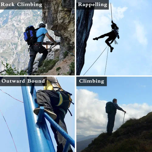 Vista 6 de Guantes de escalada, guantes de cuerda, perfectos para rappel, rescate, roca, árbol, pared, escalada de montaña