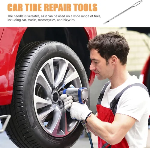 Vista 2 de iplusmile Kit de enchufe de neumático de automóvil, 4 piezas, kit de enchufe de neumático automotriz, kit de reparación de neumáticos automotriz