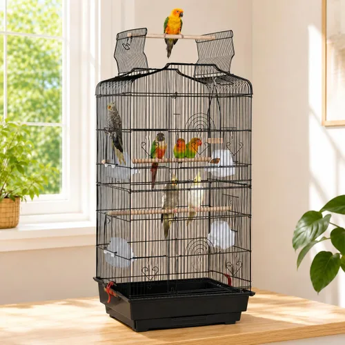 Vista 2 de Yaheetech Jaulas medianas para pájaros de 41 pulgadas con parte superior abierta para periquitos, pinzones, canarios, tortolitos, loros cuáqueros