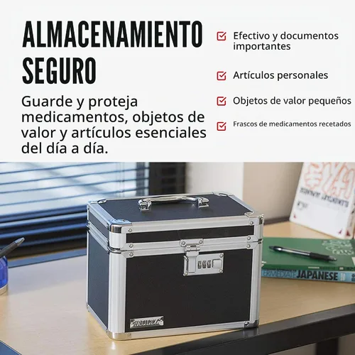 Vista 3 de Vaultz Cajas de seguridad seguras – Caja de seguridad segura con combinación, almacenamiento para documentos, objetos de valor, medicamentos