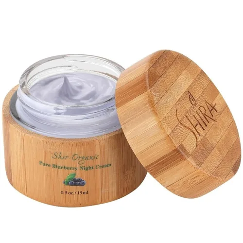Vista 2 de Shira Shir Organic Blueberry Night Cream para pieles nutritivas, sin arrugas, radiante. Crema facial hidratante con fórmula antienvejecimiento que