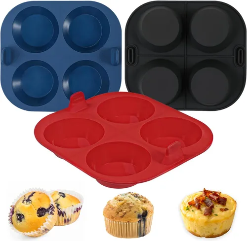 Vista 10 de Webake Molde para Brownies de Silicona para Freidora de Aire para Hornear, Molde de Silicona Cuadrado Antiadherente de 2.6" para S'mores, Disco