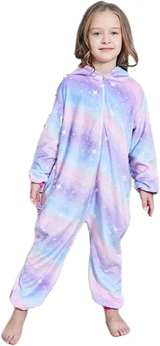 Vista 2 de Pijama unisex de unicornio de animal para niños, de una pieza, para niños, de dibujos animados, Halloween, cosplay, regalo
