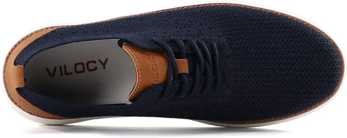 Vista 7 de VILOCY - Tenis de vestir informales para hombre, zapatos oxford cómodos de malla transpirable