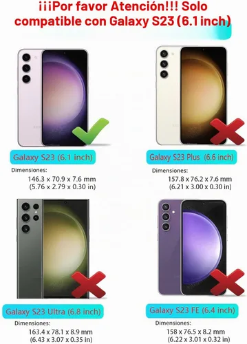 Vista 2 de ONOLA Funda para Samsung Galaxy S23 con protector de pantalla HD, resistente, a prueba de golpes y caídas, 3 capas, para Galaxy S23 de 6.1 pulgadas