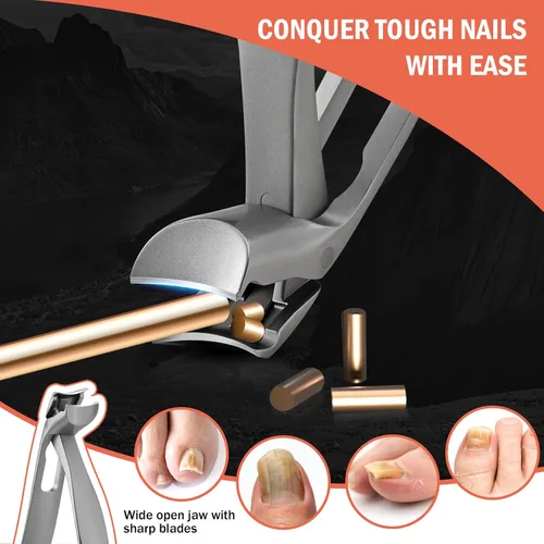 Vista 3 de BEZOX Cortaúñas Ergonómico de Cabeza Angulada para Uñas Gruesas de los Pies para Personas Mayores - Cortaúñas Grandes para Uñas Gruesas y Encarnadas