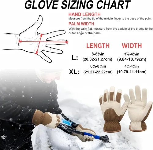 Vista 21 de HANDLANDY Guantes de trabajo aislados, guantes térmicos de invierno impermeables para hombres y mujeres