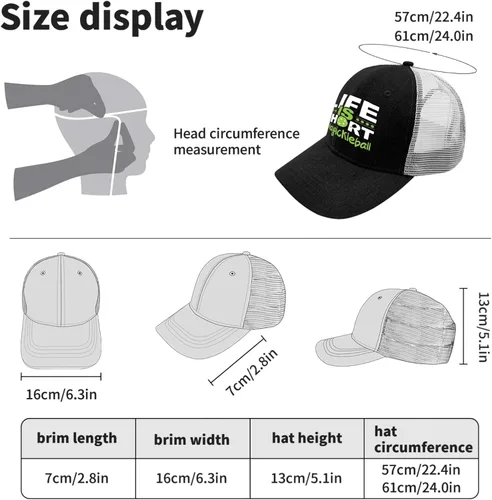 Vista 4 de devor Dad Hat Life is Short Play Pickleball Baseball Cap for Women Funny Denim Hat Adjustable