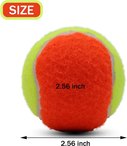 Vista 3 de Pelotas de tenis, paquete de 12 pelotas de tenis de baja compresión del 50% para principiantes, jóvenes, niños, entrenamiento con bolsa de malla