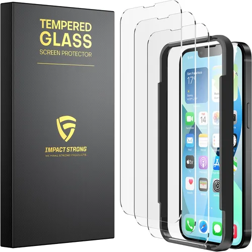 Vista 15 de ImpactStrong Protector de pantalla de vidrio templado inastillable para iPhone 11 Pro/iPhone XS/iPhone X, marco de fácil instalación, sin burbujas