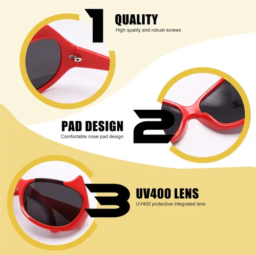 Vista 4 de BOTEN Gafas de sol de gran tamaño para mujer, lindas gafas de sol envolventes de moda, gafas de sol Y2k de moda