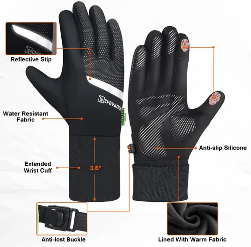 Vista 3 de Guantes de invierno para hombres y mujeres, guantes térmicos extendidos para hombres