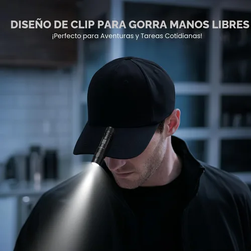 Vista 3 de Guardtier Linterna M70 EDC de 1100 lúmenes, luz de bolsillo recargable USB-C con clip, 5 modos de luz LED compacta para campamento, senderismo