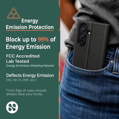 Vista 2 de SafeSleeve Funda para Galaxy Galaxy con protección contra radiación EMF: Galaxy Note 8 RFID Tarjetero de bloqueo de cartera, funda ajustable