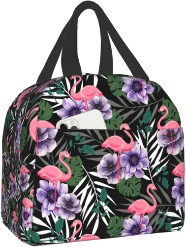 Vista 10 de Bolsa de almuerzo aislada Hmklpi con piñas, bolsillo frontal, reutilizable, con cierre de cremallera para hombres y mujeres