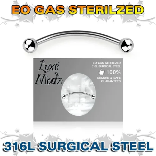 Vista 2 de Satix Piercing curvo de 16G para cejas, piercing de serpiente mordida de lengua, pezón, ombligo, acero quirúrgico, rook, daith, hélice, caracola