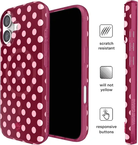 Vista 1116 de VELVET CAVIAR Funda para iPhone 15, compatible con MagSafe, probada contra caídas de 10 pies, fundas protectoras de diseño, leopardo color rosa