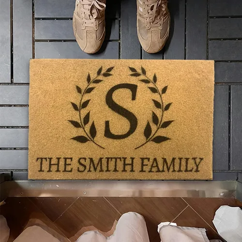 Vista 7 de Tapete personalizado para puerta delantera, patio, entrada, monograma, regalo para inauguración de la casa, bodas, aniversarios, plantilla de diseño