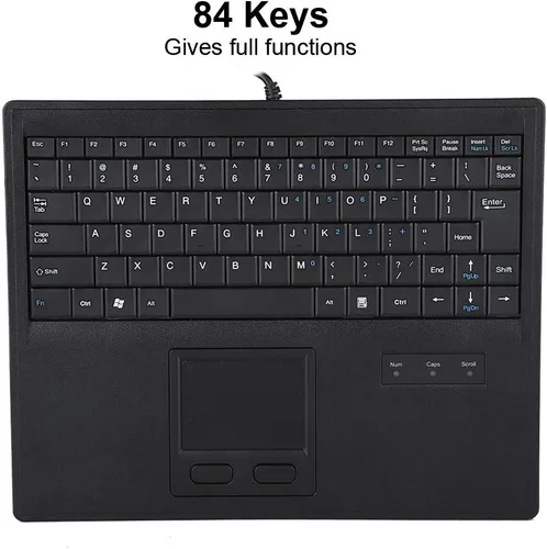 Vista 3 de Teclado táctil con cable de 10 pulgadas, 84 teclas ultra delgado integrado multitáctil tijeras trackpad